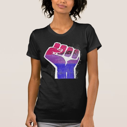 Biseksuele trots vuist t-shirt (Voorkant)