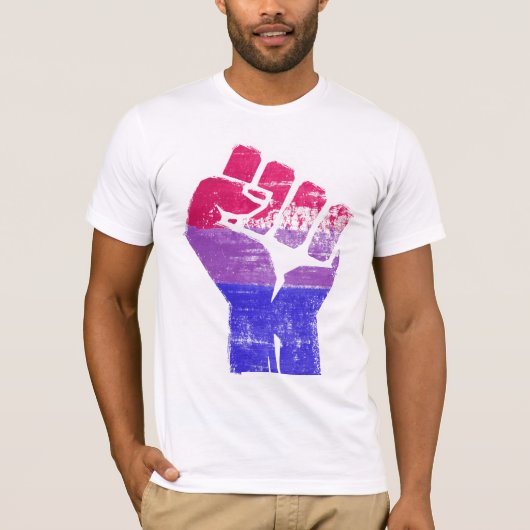 Biseksuele trots vuist t-shirt (Voorkant)