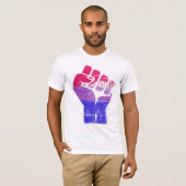 Biseksuele trots vuist t-shirt (Voorkant volledig)