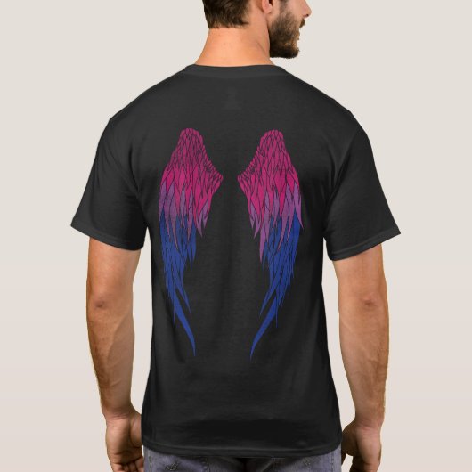 Biseksuele Vlag - Angel Wings T-shirt (Achterkant)