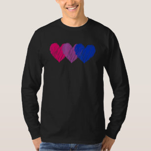 Biseksuele vlag harten liefde LGBT bi trots T-shirt