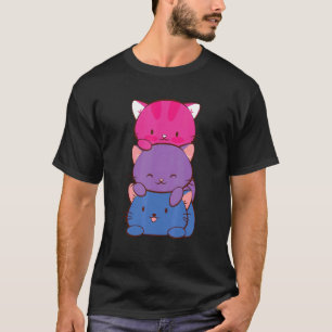 Biseksuele Vlag Kleur Kat Subtiele Bi Trots Lgbtq  T-shirt
