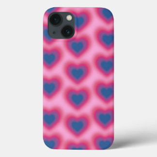 Biseksuele vlag kleur op een wazig hart Hoesje-Mat Case-Mate iPhone Case