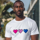 Biseksuele Vlag Pixel Hart T-shirt