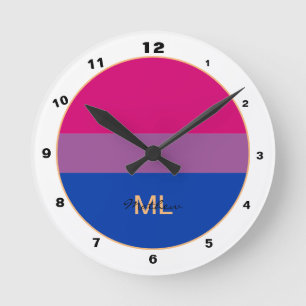 Biseksuele vlag & Pride-gemeenschap / gemerkt Ronde Klok