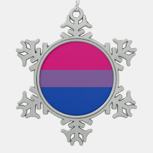 Biseksuele vlag tin sneeuwvlok ornament (Voorkant)