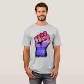 Biseksuele Vuist Pride T-shirt (Voorkant volledig)