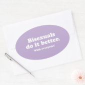 BISEKSUELEN DOEN HET BETER OVALE STICKER (Envelop)
