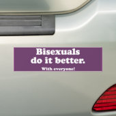Biseksuelen doen het beter -.png bumpersticker (Op auto)