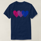 Biseual Flag Hearts Love  LGBT Bi Pride  T-shirt (Design voorkant)