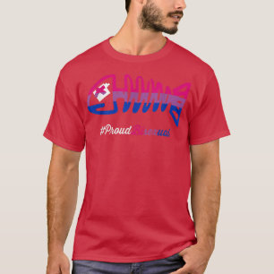 Biseual Pride Fish Skeleton Funny LGBTQ Biseuality T-shirt