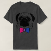 Biseual Pride Pug Dog LGBT Bow T-shirt (Design voorkant)