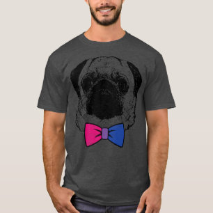 Biseual Pride Pug Dog LGBT Bow T-shirt