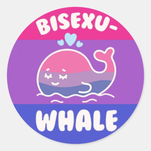 Bisexu-walvis Ronde Sticker (Voorkant)