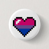 Bisexual 8-bits Retro Pride Heart Ronde Button 3,2 Cm (Voorkant)