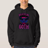 Bisexual And Goth Gothic Emo Bat Pride LGBTQ Hallo Hoodie (Voorkant)