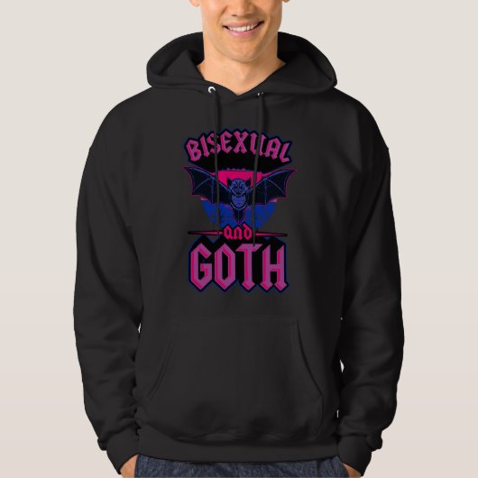 Bisexual And Goth Gothic Emo Bat Pride LGBTQ Hallo Hoodie (Voorkant)