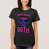 Bisexual And Goth Gothic Emo Bat Pride LGBTQ Hallo T-shirt (Voorkant)