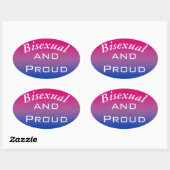 Bisexual and Proud  Ovale Sticker (Vel)