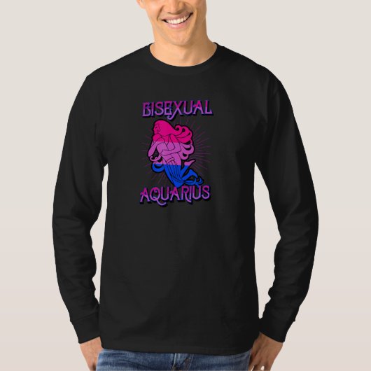 Bisexual Aquarius Zodiac Sign Birthday Horoscope L T-shirt (Voorkant)