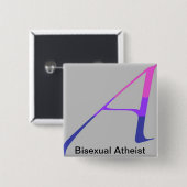 Bisexual Atheist Pin Vierkante Button 5,1 Cm (Voorkant /achterkant)