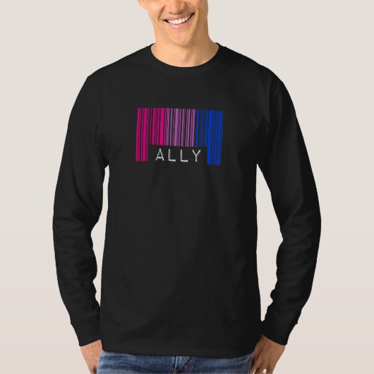 Bisexual Barcode Pride Ally Queer Aesthetische Lgb T-shirt (Voorkant)