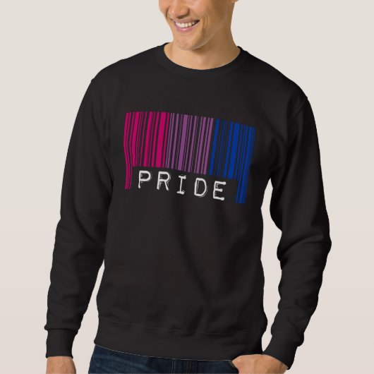 Bisexual Barcode Pride Month Queer Aesthetic LGBTQ Trui (Voorkant)