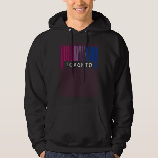 Bisexual Barcode Pride Toronto Canada Queer Aesthe Hoodie (Voorkant)