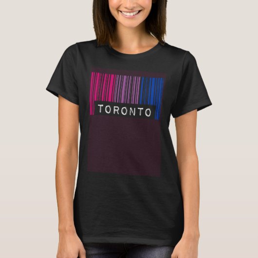 Bisexual Barcode Pride Toronto Canada Queer Aesthe T-shirt (Voorkant)