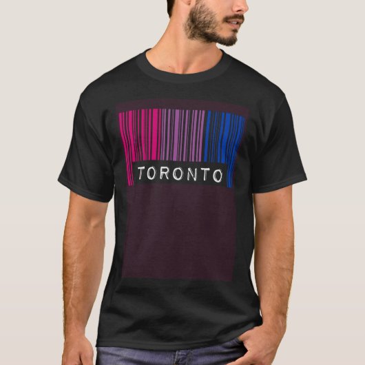 Bisexual Barcode Pride Toronto Canada Queer Aesthe T-shirt (Voorkant)