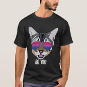 Bisexual Be You Bi Pride Cat T-shirt (Voorkant)