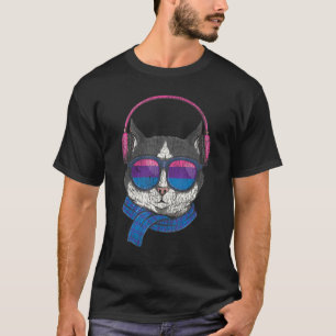 Bisexual Bi Pride Flag Cat Sun Glasses 1 T-shirt