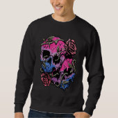 Bisexual Bi Pride Flag Gothic Skull Trui (Voorkant)