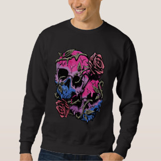 Bisexual Bi Pride Flag Gothic Skull Trui