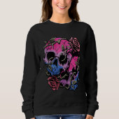 Bisexual Bi Pride Flag Gothic Skull Trui (Voorkant)