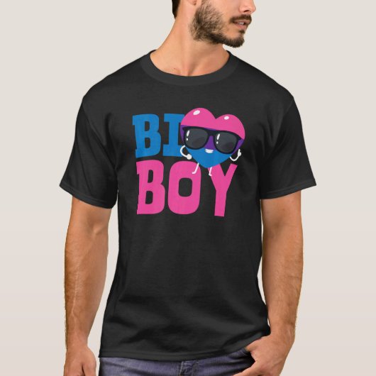 Bisexual Bi Pride Flag Heart Bi Boy T-shirt (Voorkant)