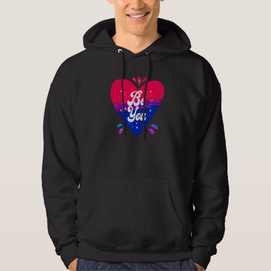 Bisexual Bi Pride Flag Heart Hoodie (Voorkant)