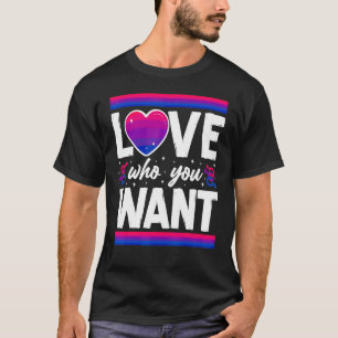 Bisexual Bi Pride Flag Heart Love that you want T-shirt