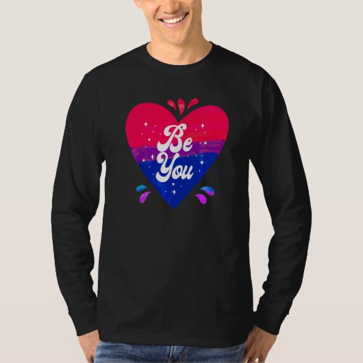 Bisexual Bi Pride Flag Heart T-shirt (Voorkant)