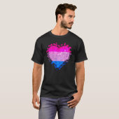 Bisexual Bi Pride Flag Hearts Valentines Day T-shirt (Voorkant volledig)