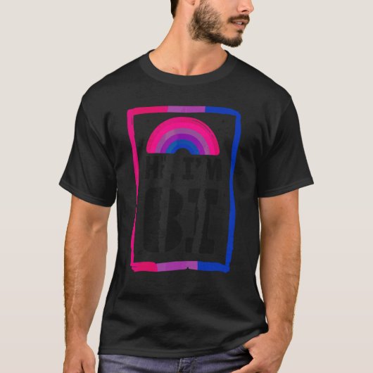 Bisexual Bi Pride Flag Hi Ik ben Bi T-shirt (Voorkant)