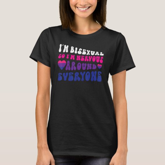 Bisexual Bi Pride Flag ik ben biseksueel dus ik be T-shirt (Voorkant)
