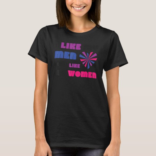 Bisexual Bi Pride Flag Ik hou van mijn Mannen hoe T-shirt (Voorkant)