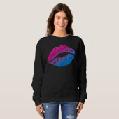 Bisexual Bi Pride Flag Kiss Mouth 1 Trui (Voorkant volledig)