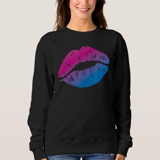 Bisexual Bi Pride Flag Kiss Mouth 1 Trui (Voorkant)