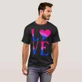 Bisexual Bi Pride Flag Love Support Mannen Vrouwel T-shirt (Voorkant volledig)