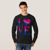 Bisexual Bi Pride Flag Love Support Mannen Vrouwel T-shirt (Voorkant volledig)