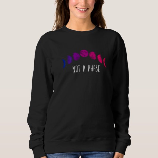 Bisexual Bi Pride Flag Moon geen fase Trui (Voorkant)