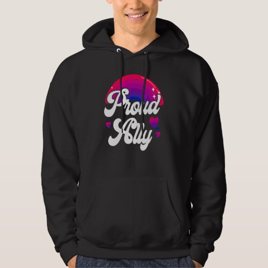 Bisexual Bi Pride Flag Proud Ally Hoodie (Voorkant)