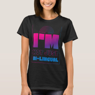 Bisexual Bi Pride Flag Pun Ik ben niet alleen Bi L T-shirt